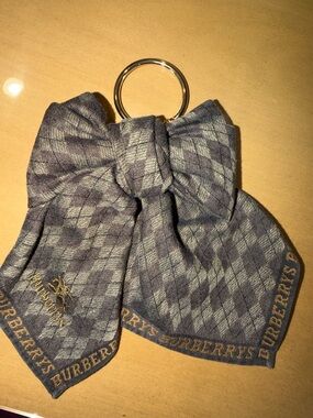 Burberry vintage Scarf bow purse charm/ hair clip